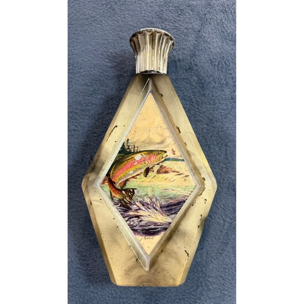 Vintage Jim Beam Rainbow Trout Decanter James Lockhart Fish Whiskey Bottle 1960s
